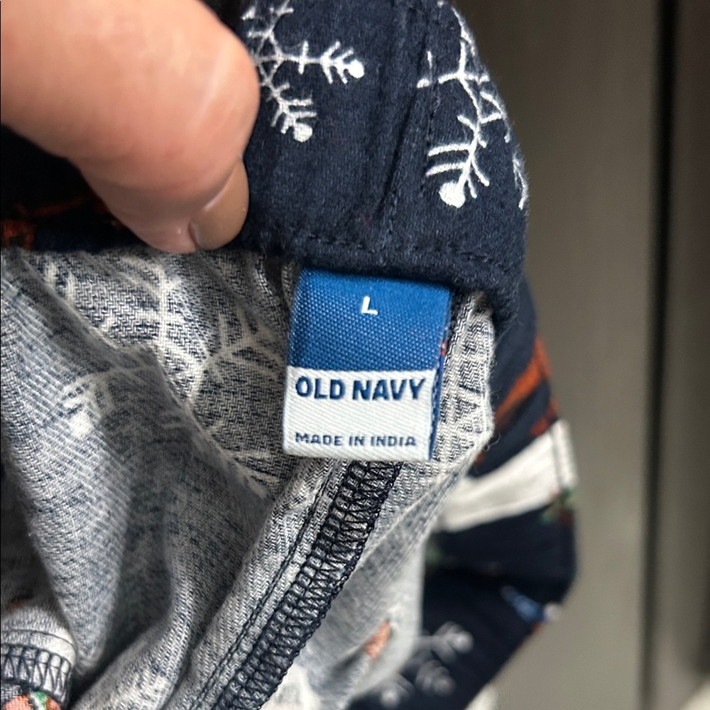 NWT Old Navy Festive Navy Blue Pajama Pants with Holiday Print- Size L - Picture 4 of 5